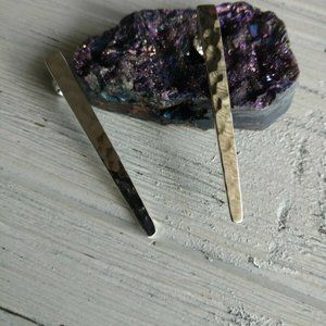 Silpada earrings - long, hammered, sterling